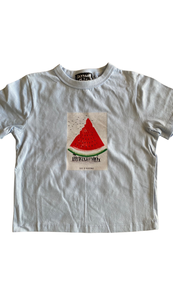 Kids 100% Cotton T - Baby Blue Watermelon