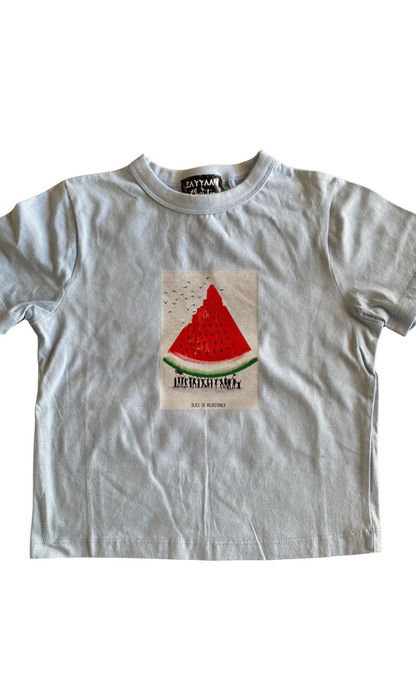 Kids 100% Cotton T - Baby Blue Watermelon