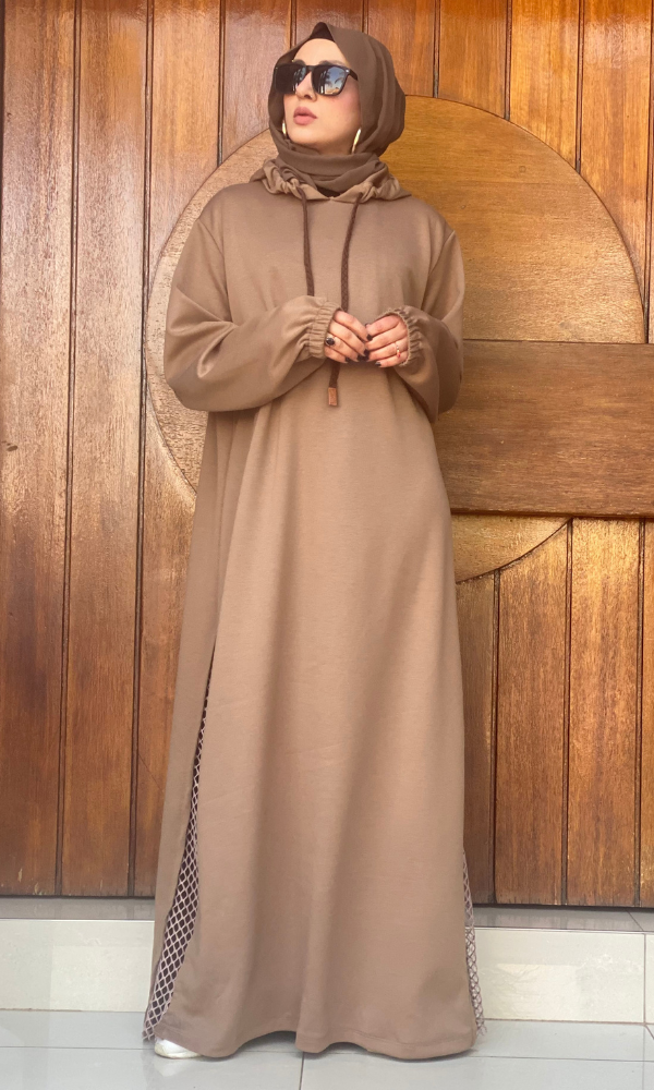 Veiluxe Hoodie Abaya - Dune