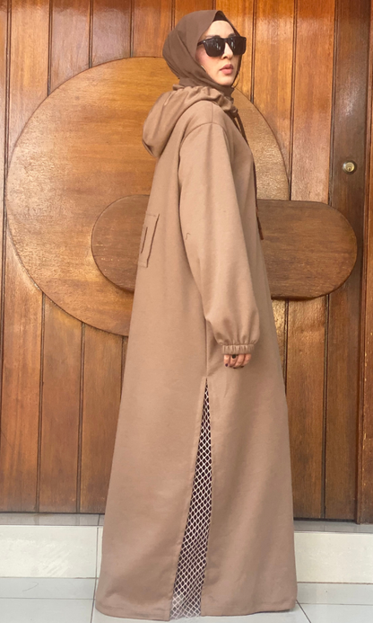 Veiluxe Hoodie Abaya - Dune