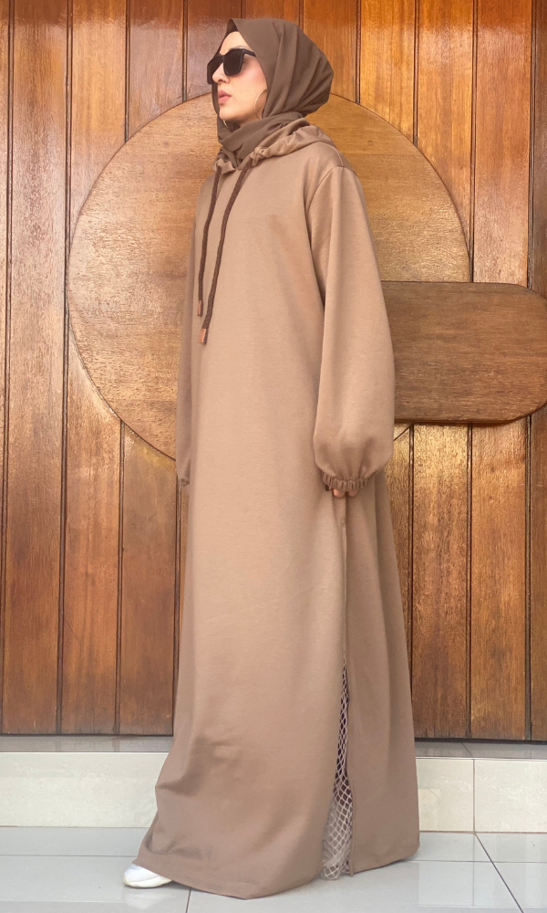 Veiluxe Hoodie Abaya - Dune