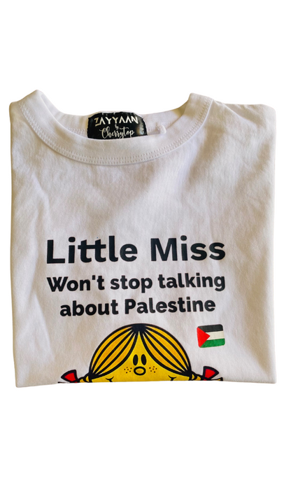 Kids 100% Cotton T - White Little Miss Palestine 2