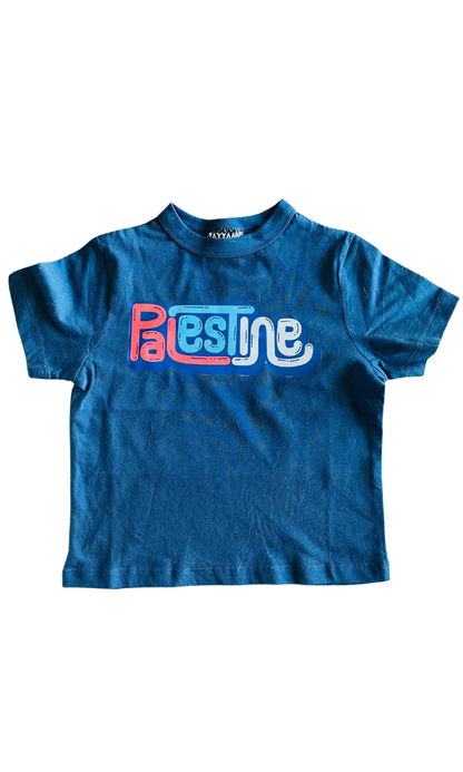 Kids 100% Cotton T - Navy Palestine