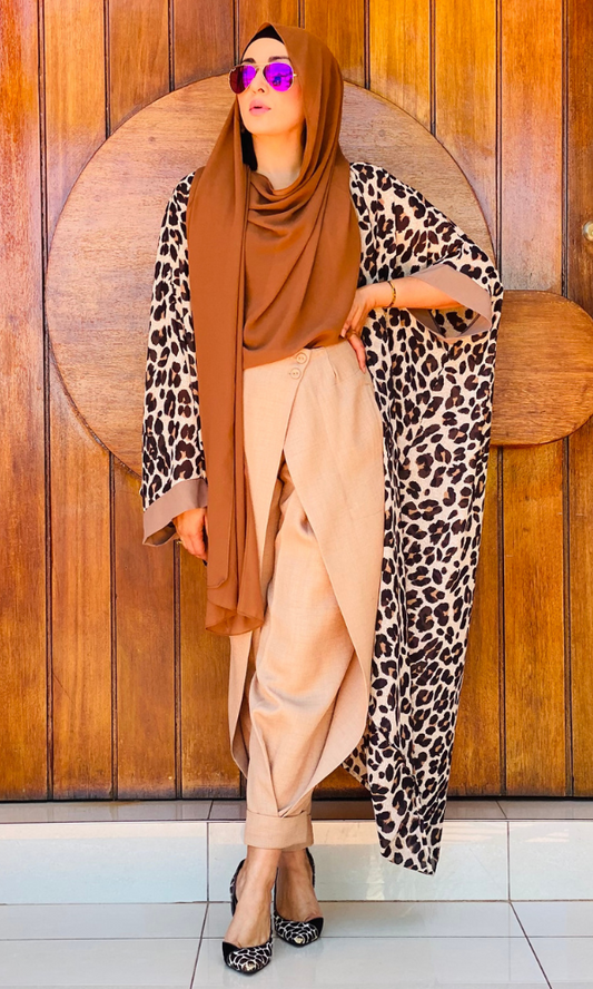 AlFahd Kimono - Animal Print Beige