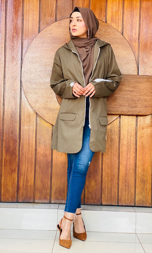 Varsity Luxe Blazer - Olive