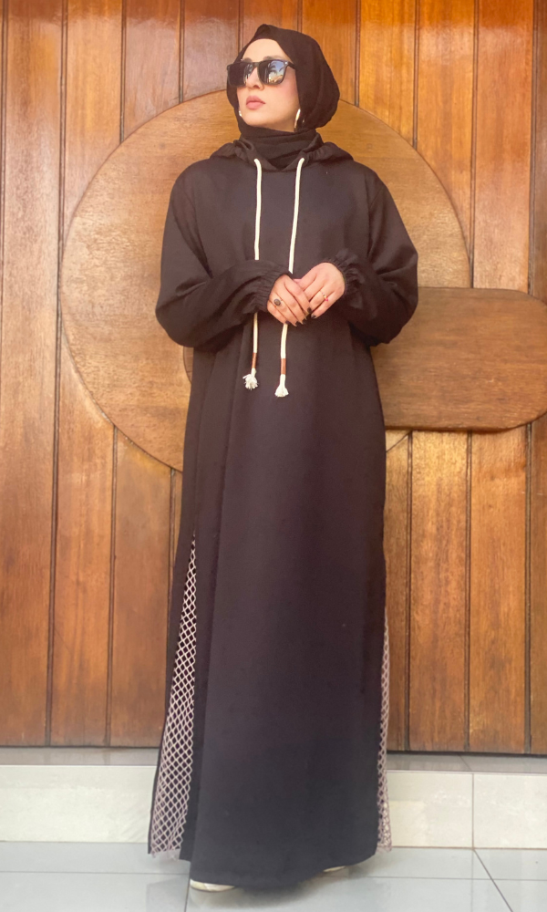 Veiluxe Hoodie Abaya - Shadow
