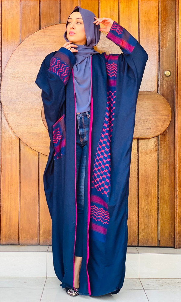 The Keffiyeh Jubba - Navy & Red