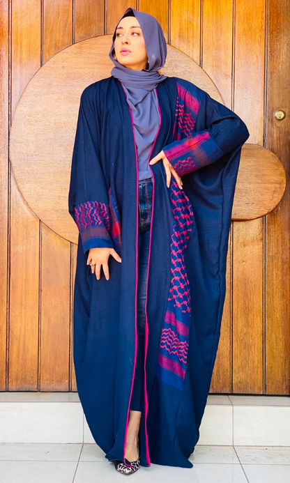 The Keffiyeh Jubba - Navy & Red