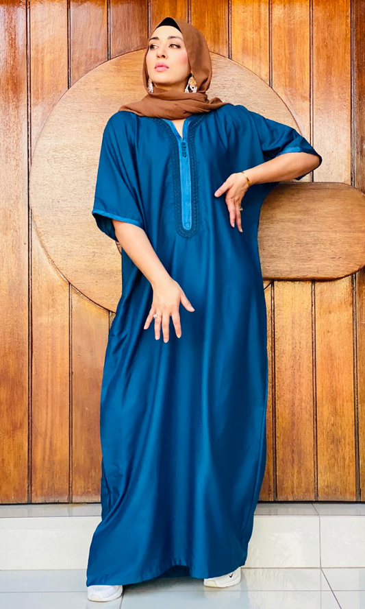 Moroccan Jalabiya Unisex - Peacock