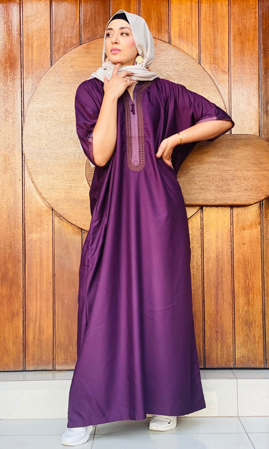 Moroccan Jalabiya Unisex - Plum