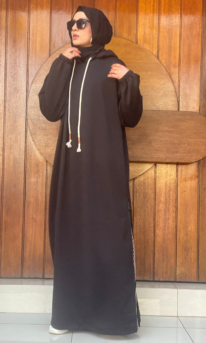 Veiluxe Hoodie Abaya - Shadow