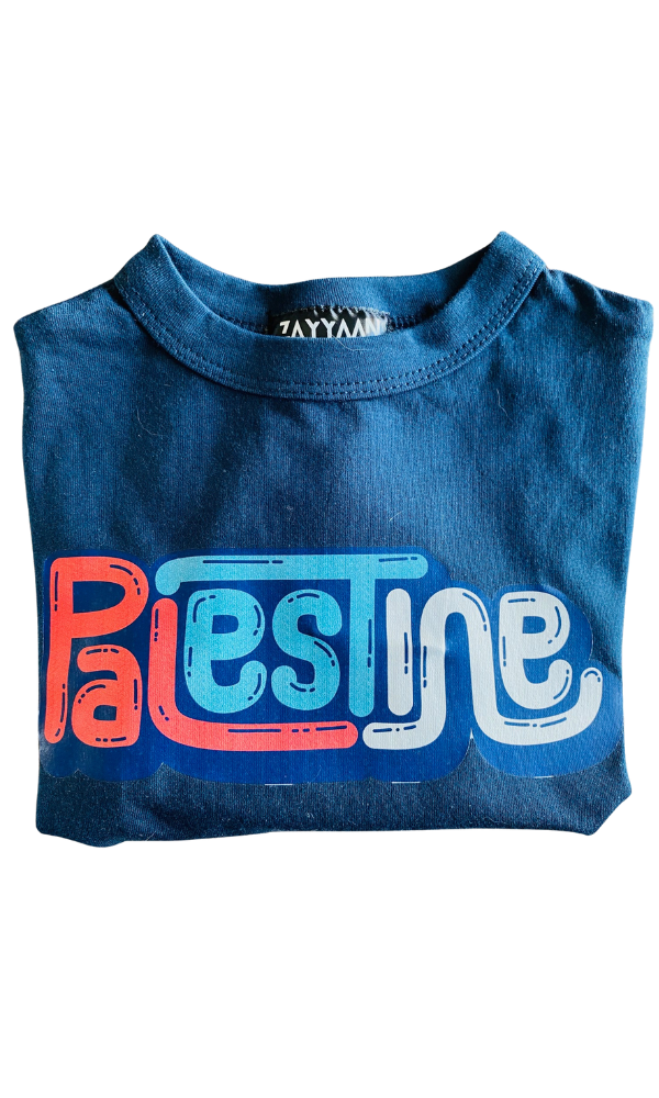Kids 100% Cotton T - Navy Palestine