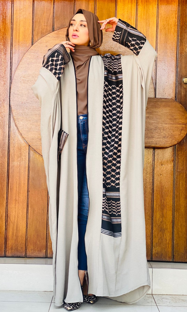 The Keffiyeh Jubba - Grey & Brown