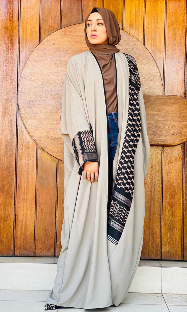 The Keffiyeh Jubba - Grey & Brown