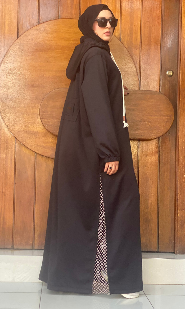 Veiluxe Hoodie Abaya - Shadow