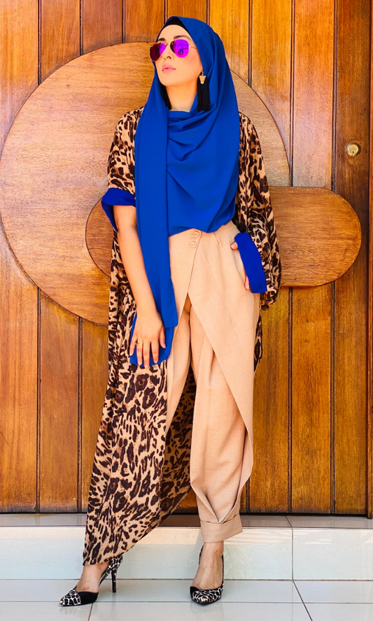 AlFahd Kimono - Animal Print Blue