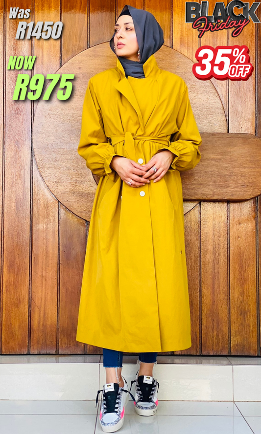 Luxe Blazer Trenchcoat - Chartreuse
