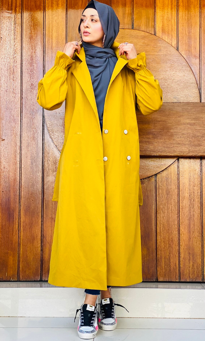 Luxe Blazer Trenchcoat - Chartreuse