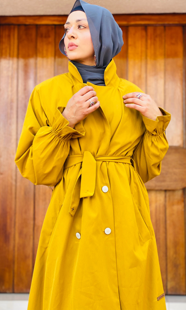 Luxe Blazer Trenchcoat - Chartreuse