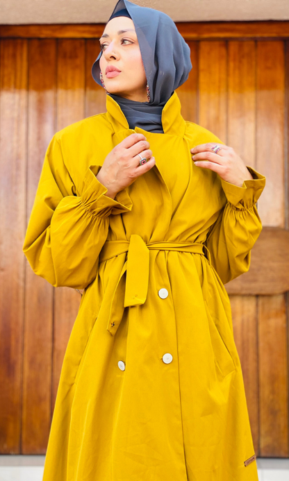 Luxe Blazer Trenchcoat - Chartreuse