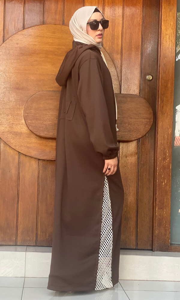 Veiluxe Hoodie Abaya - Espresso